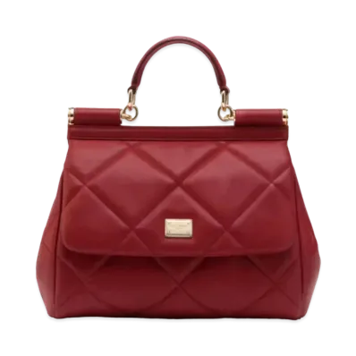 Dolce&Gabbana Sicily Bag Medium Matrasse Aria Calfskin "Red"
