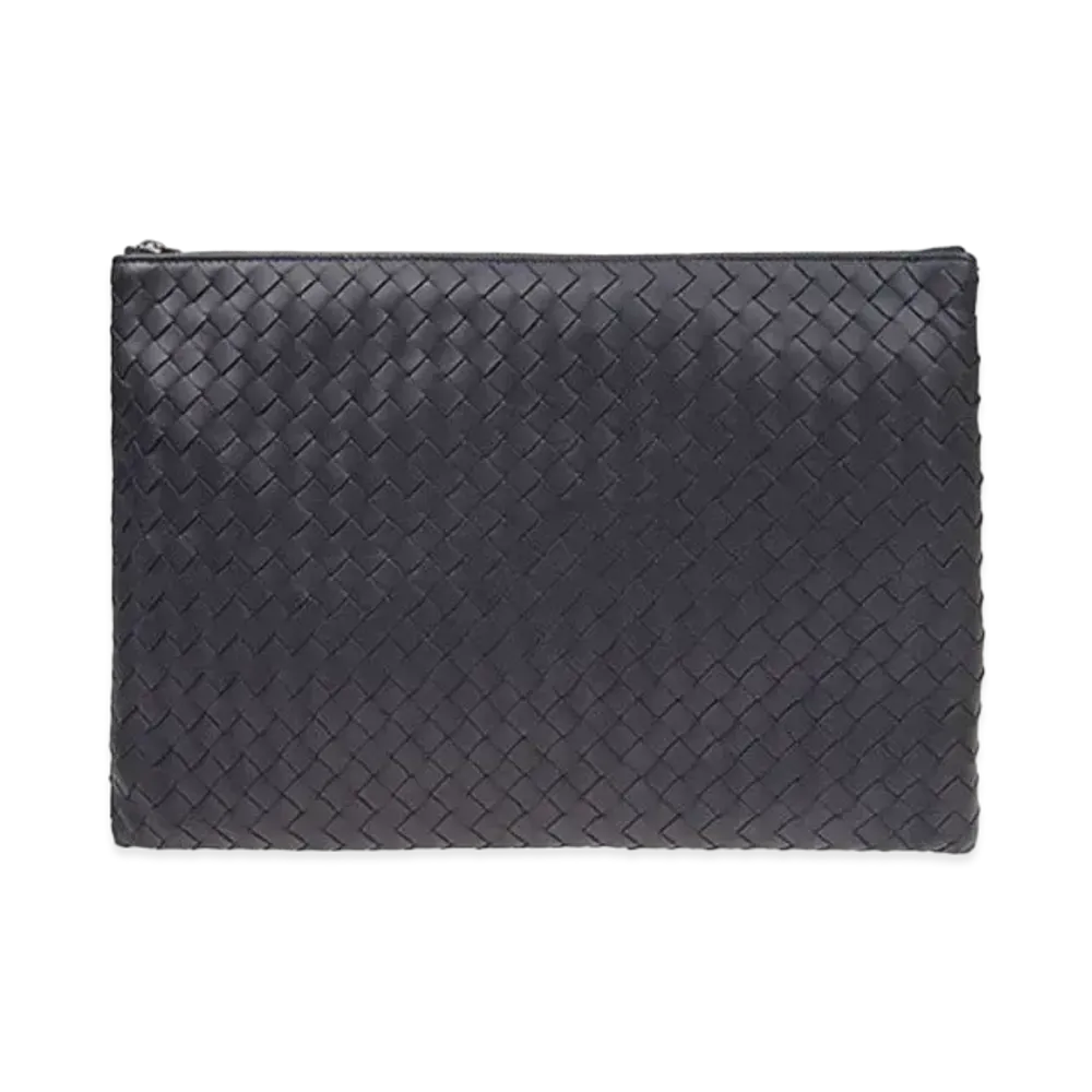 Bottega Veneta Lambskin Clutch Bag "Blue"