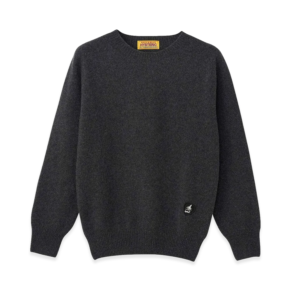 HYSTERIC GLAMOUR Women's Hysteric Pick Patch Sweater "Charcoal Grey"