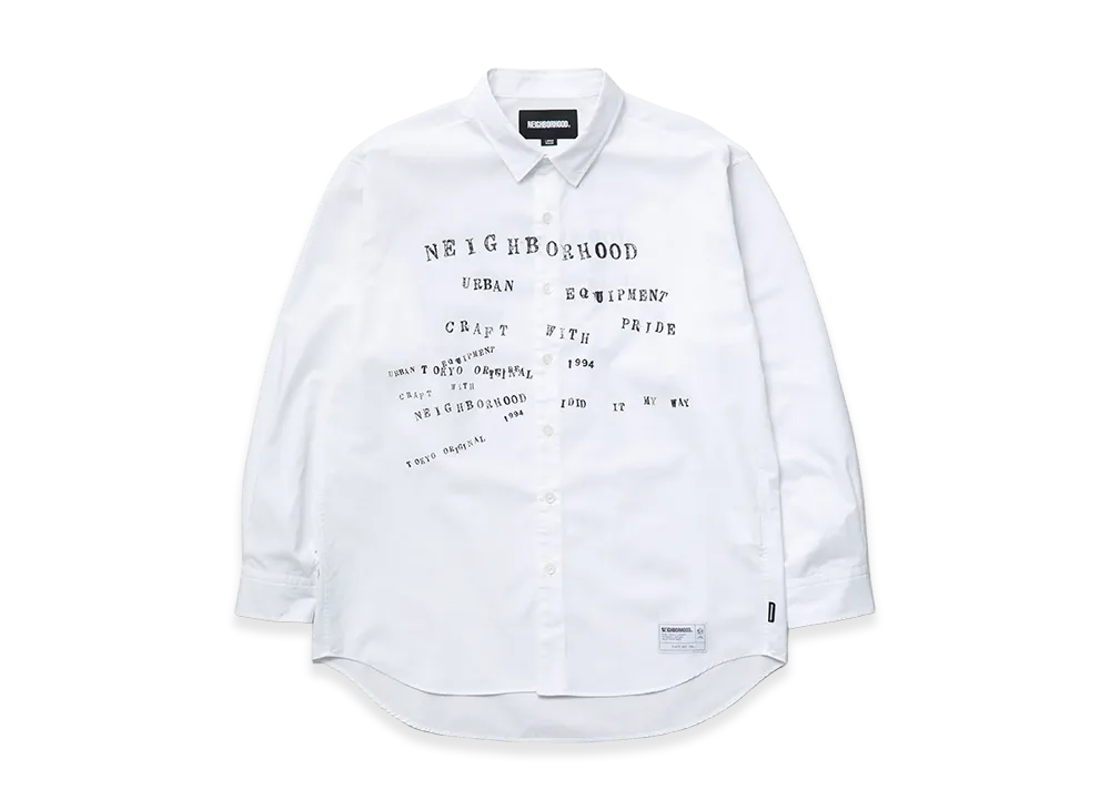 NEIGHBORHOOD Typographic Shirt LS "White"