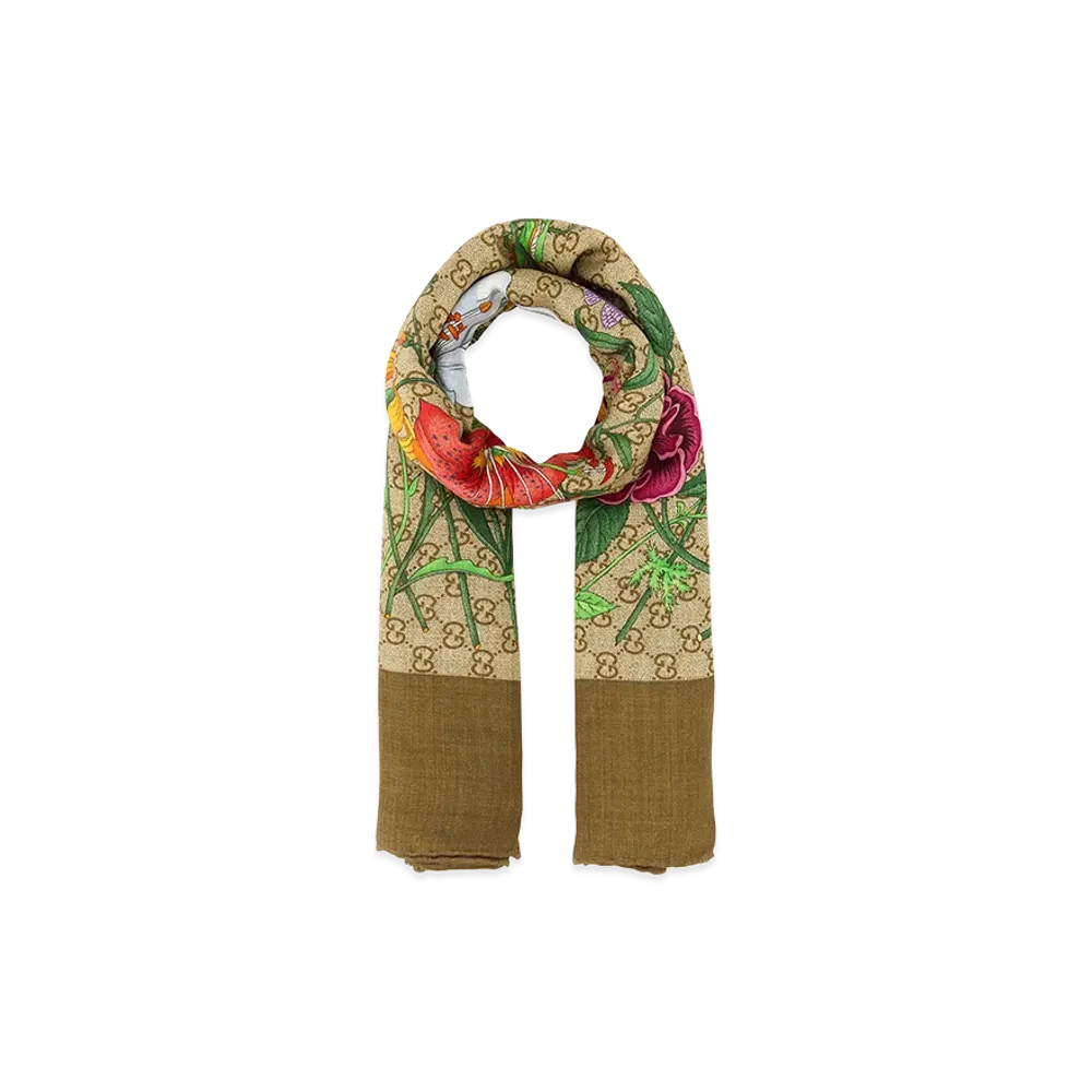 GUCCI Women's Printed Wool Blend Foulard "Printed"