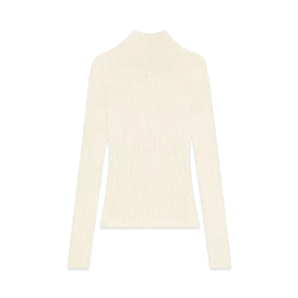 Courreges Long Sleeved Solar Sweater "Natural Beige"