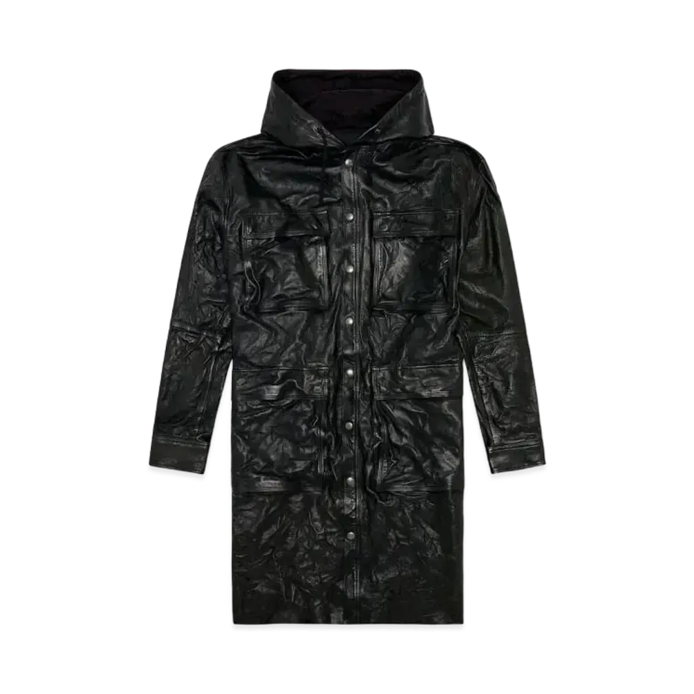 Diesel Leather Long Jacket "Black"