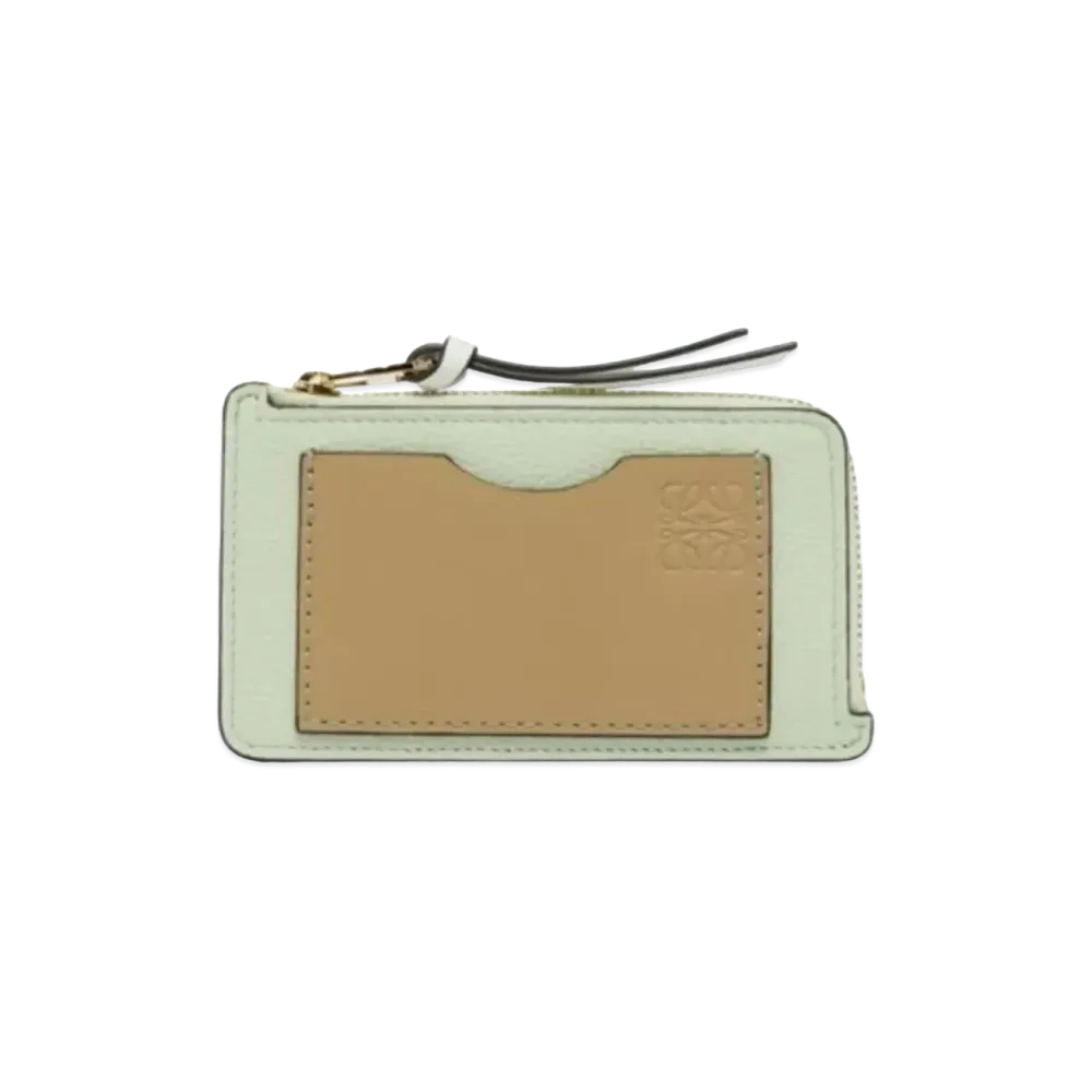LOEWE Coin Card Holder Soft Grain Calf "Springjade/Clay Green"