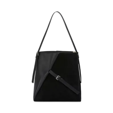 MARNI Reverse Hobo Bag in Leather & Suede "Black"