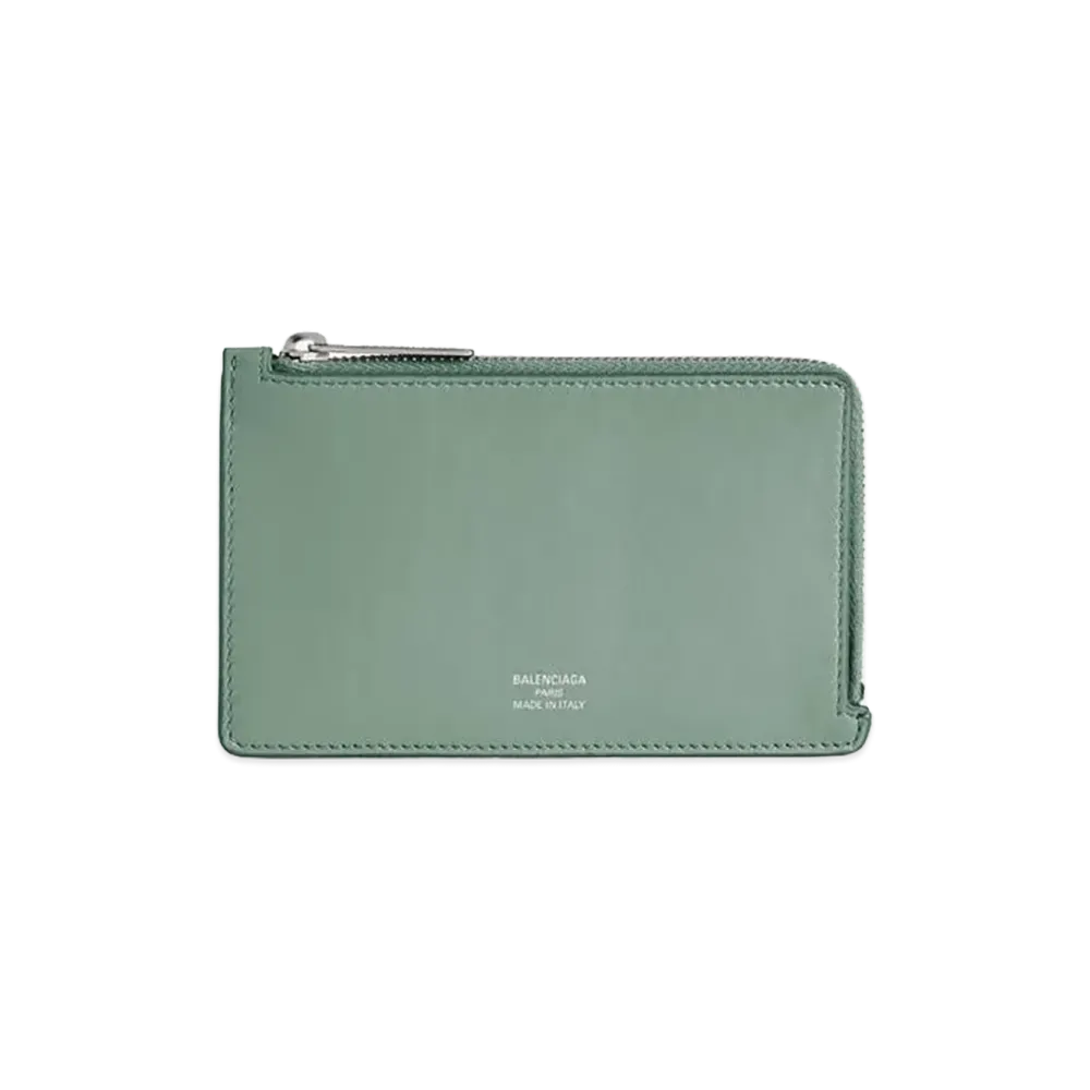 BALENCIAGA Women's Envelope Long Coin & Card Holder "Heritage Green/Blush"