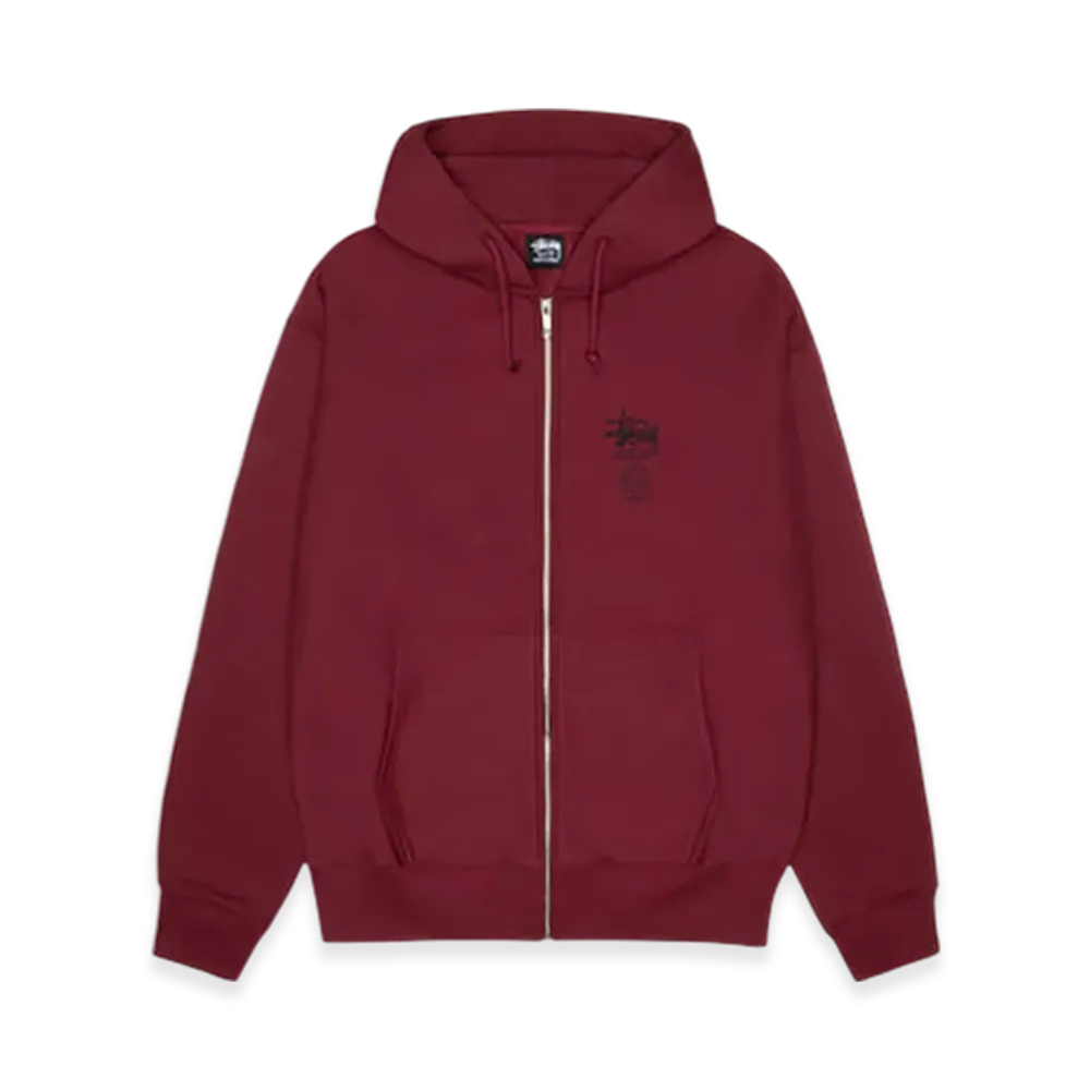 Stussy Swim Out Zip Hoodie "Wine"