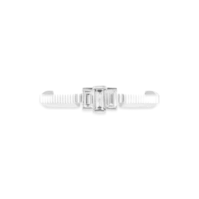 GUCCI Gucci Link To Love Baguette Diamond Ring "Silver"