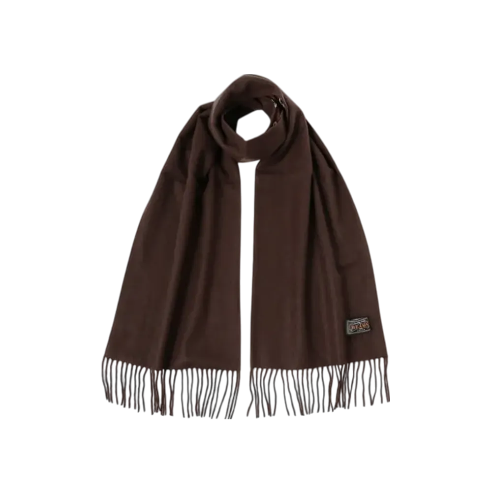BEAMS Silk Cashmere Reversible Stole Geometric "Brown"