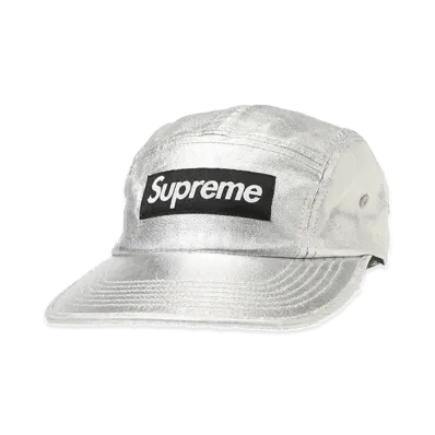 Supreme Washed Chino Twill Camp Cap "Silver"
