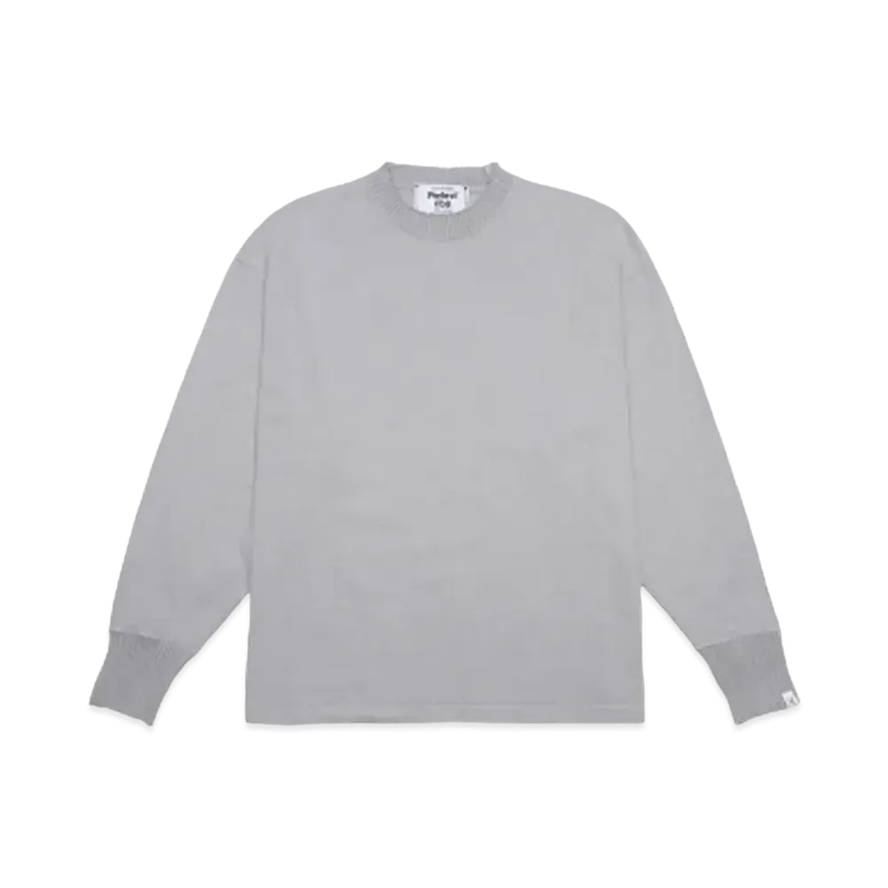 Perfect ribs Side Slit Long Sleeve T Shirts "Gray"