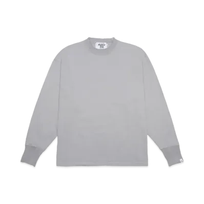 Perfect ribs Side Slit Long Sleeve T Shirts "Gray"