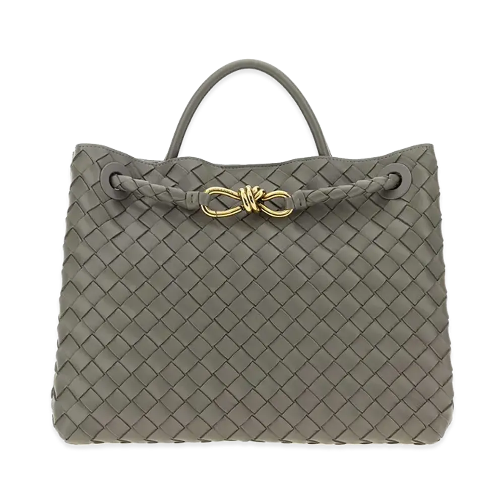 Bottega Veneta Women's Leather Andiamo Medium Handbag "Gray/Dark Grey"
