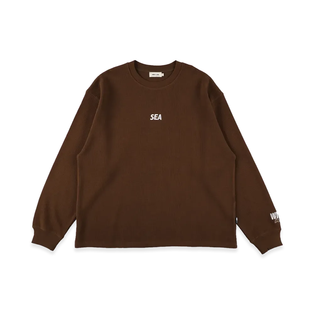 WIND AND SEA Heavy Waffle L/S Tee "Brown"