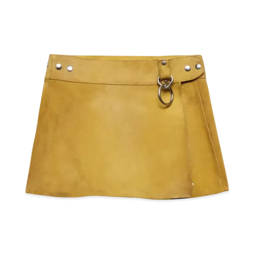 PRADA Women's Suede Mini Skirt "Mimosa Yellow"