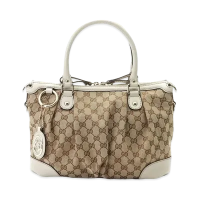 GUCCI GG Canvas Sukey Handle Bag "Beige"