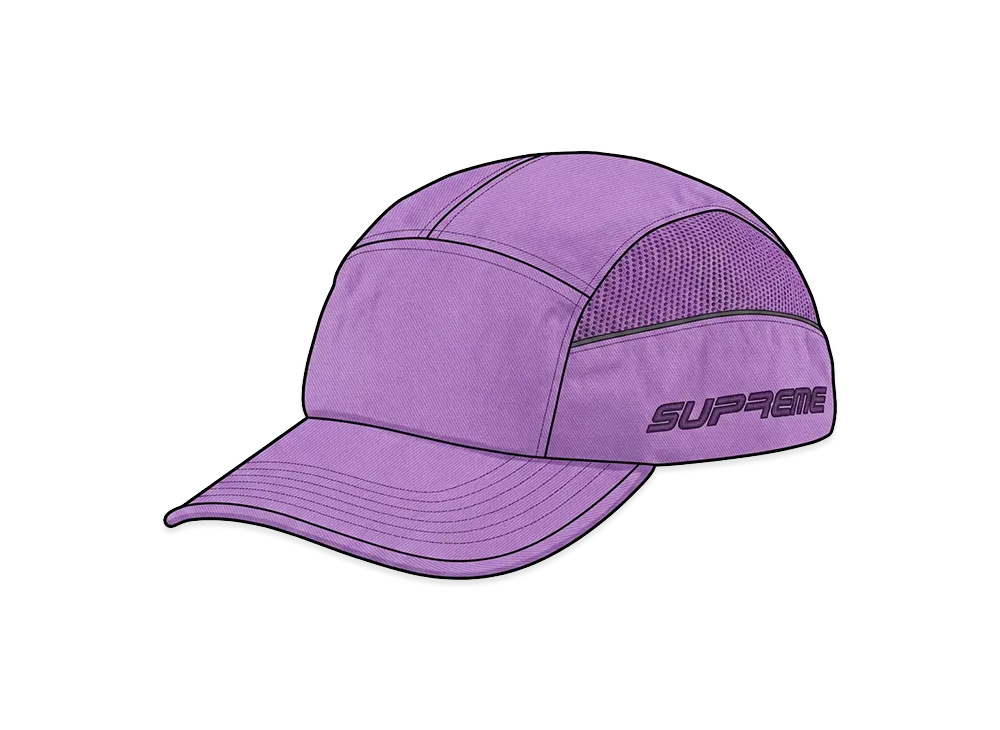 Supreme Side Mesh Piping Camp Cap "Light Purple"