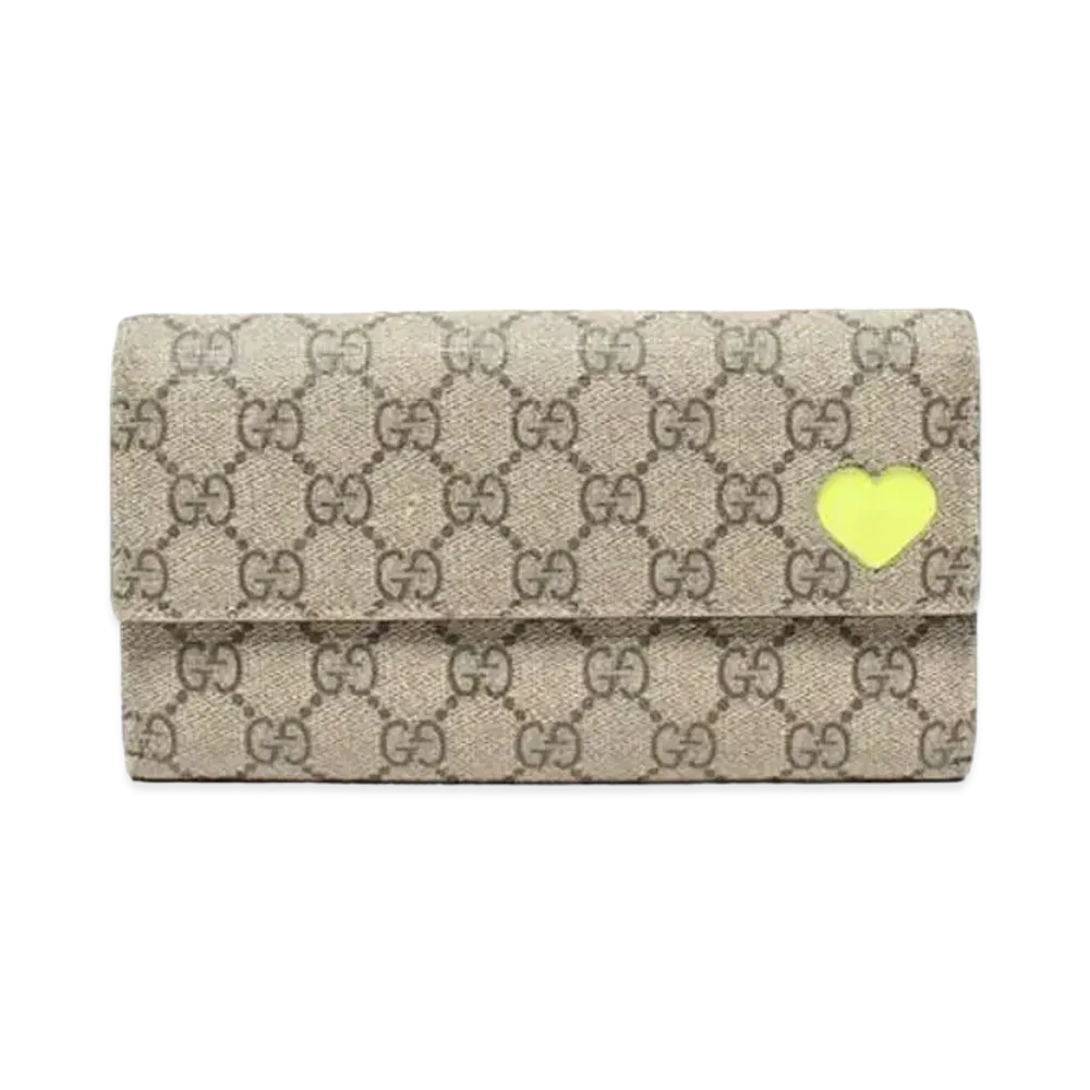 GUCCI GG Supreme Neon Heart Wallet