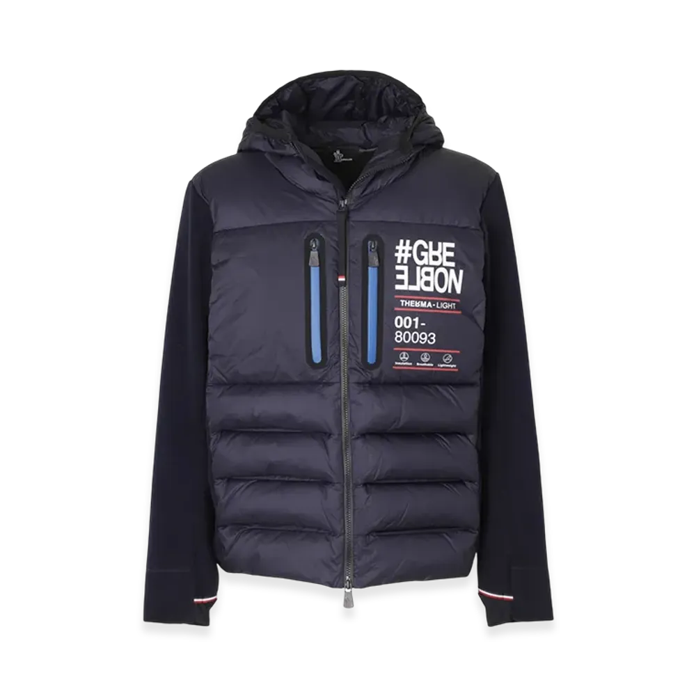 Moncler Grenoble Down Panel Zip-Up Cardigan "Navy"