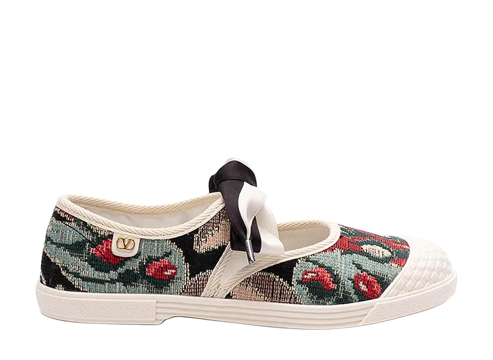 Valentino Garavani Women's Embroidered Canvas Bay By Bay Slip Ons "Printed"
