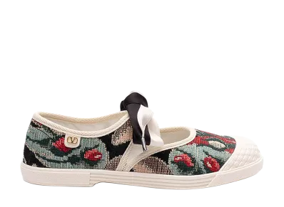Valentino Garavani Women's Embroidered Canvas Bay By Bay Slip Ons "Printed"