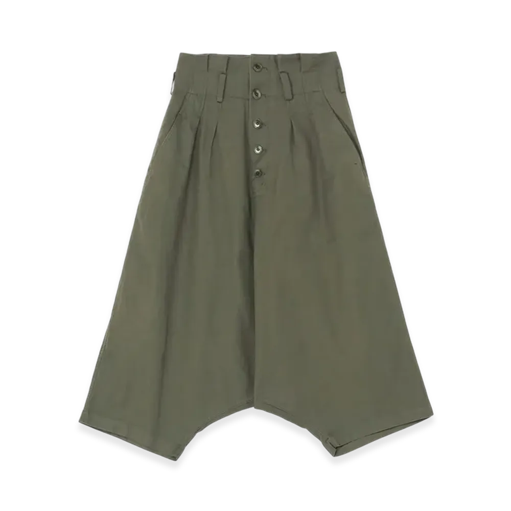 S'YTE French Worker Surge Sarouel Pants With Deep Rise And Button Fly Design "Olive green"