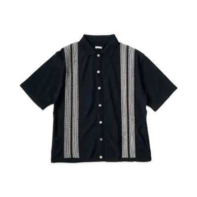 KAPITAL 14G Cotton Knit Tennessee Aloha Shirt "Black"
