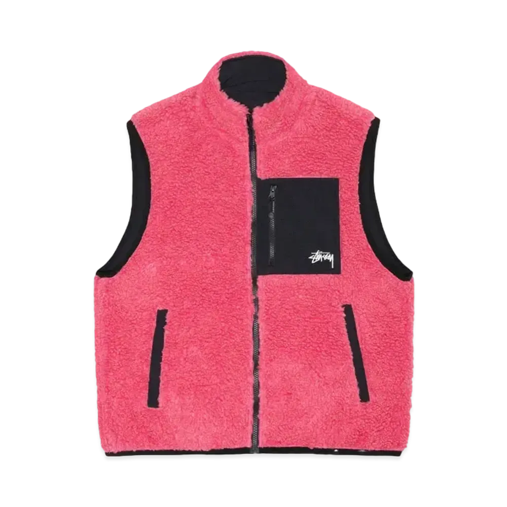 Stussy Sherpa Reversible Vest "Pink"