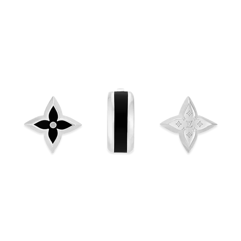 Louis Vuitton LV Spike Earrings Set of 3 "Silver"