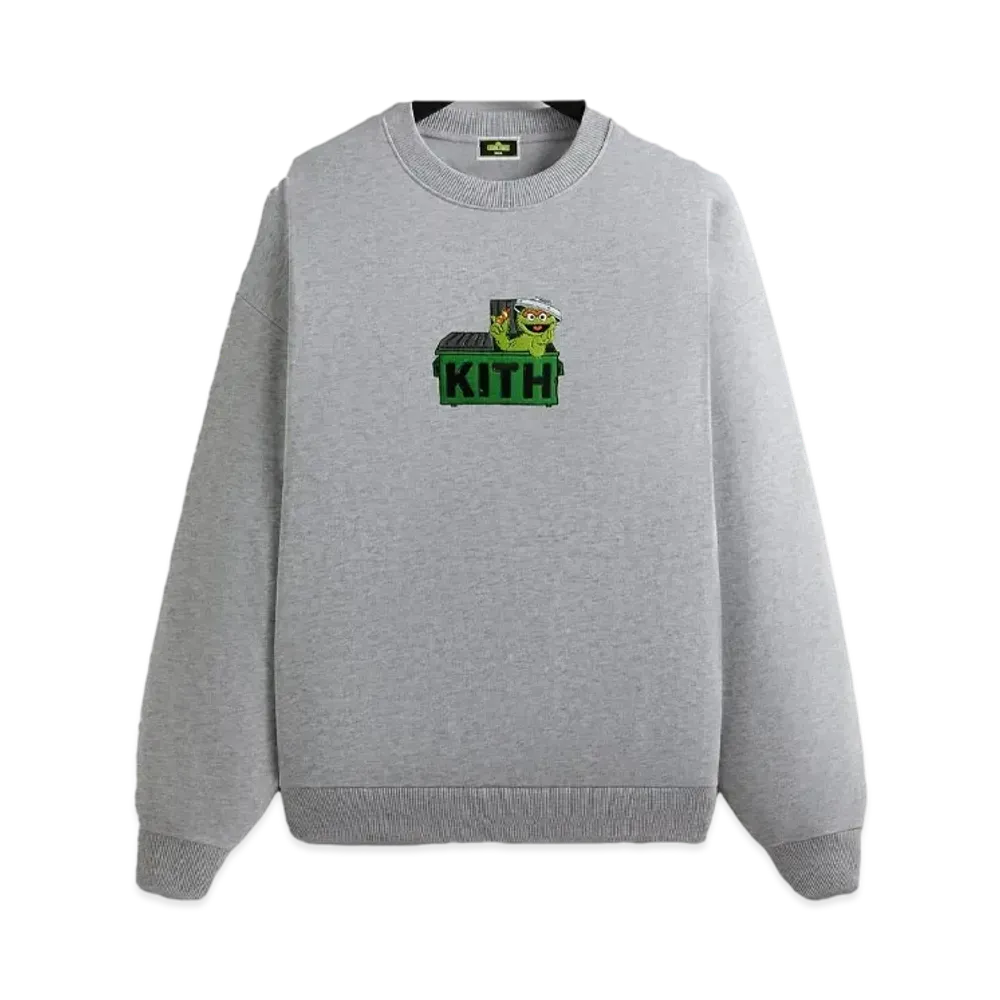 Kith x Sesame Street Oscar The Grouch Nelson Crewneck "Medium Heather Grey"