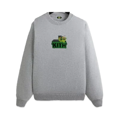 Kith x Sesame Street Oscar The Grouch Nelson Crewneck "Medium Heather Grey"