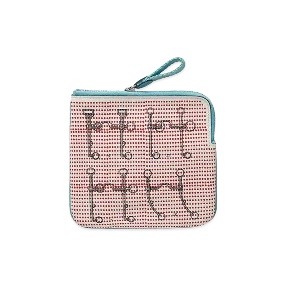 Hermes Carre Pocket Pouch "Rouge Royal/Multicolore"