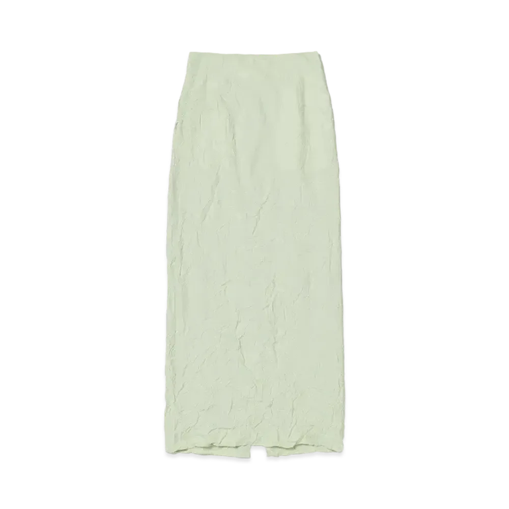 AURALEE Wrinkled Washed Finx Twill Skirt "Light Green"