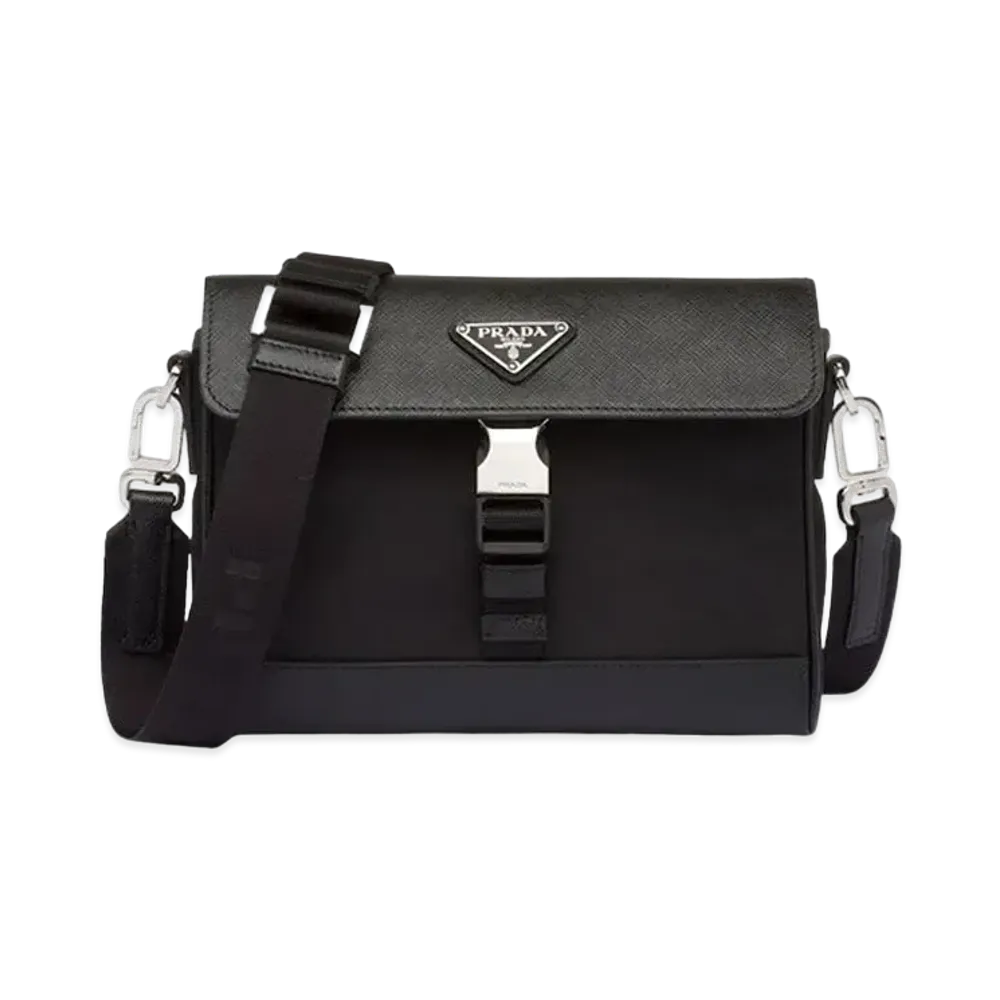 PRADA Re-Nylon Saffiano Shoulder Bag "Black"