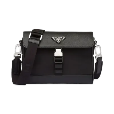 PRADA Re-Nylon Saffiano Shoulder Bag "Black"