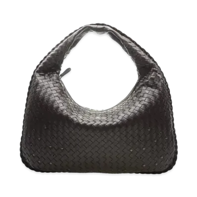 Bottega Veneta Lambskin Hand Bag "Dark Brown"