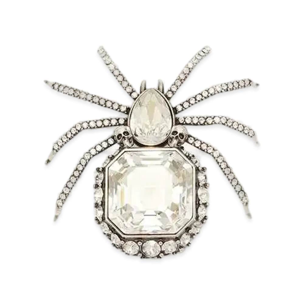 Alexander McQUEEN Jeweled Spider Brooch "Antique Silver"