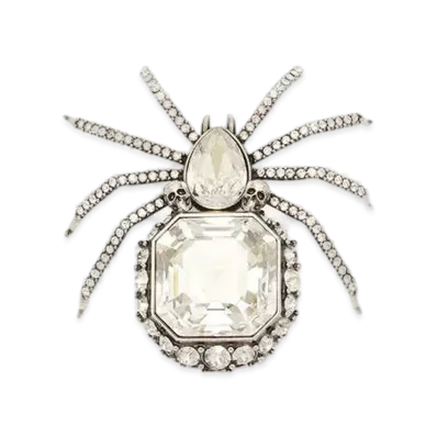 Alexander McQUEEN Jeweled Spider Brooch "Antique Silver"