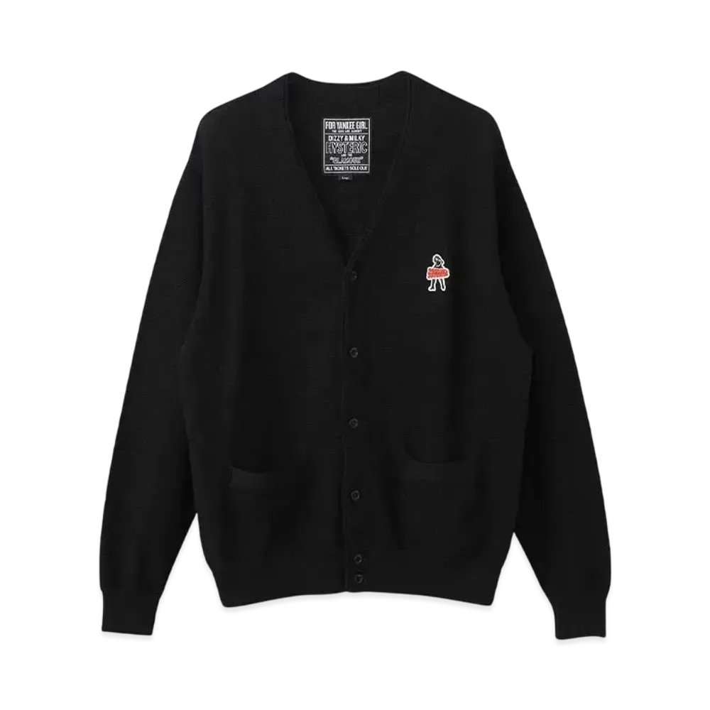 HYSTERIC GLAMOUR Vixen Girl Patch Cardigan "Black"