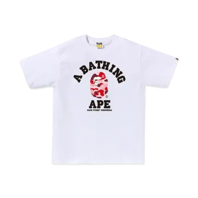 A BATHING APE Bape Store Hiroshima Camo College Tee "White"