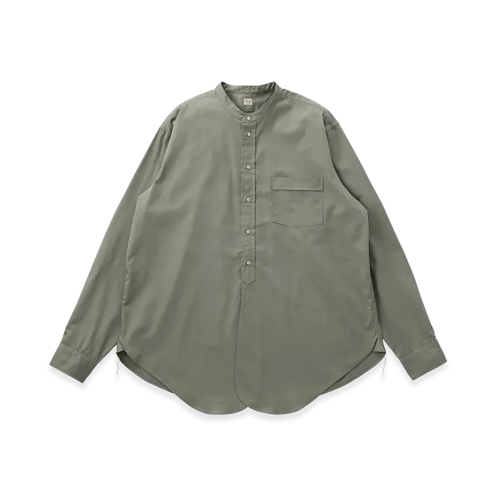 T.T Taiga Takahashi LOT.104 Band Collar Shirt "Olive Green"