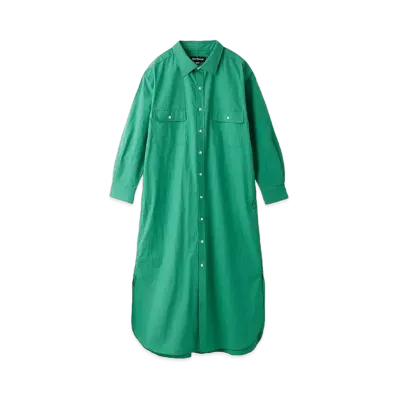 Barbour Japan Limited Regular Collar Shirt Dress (Oversized Fit) "Green"