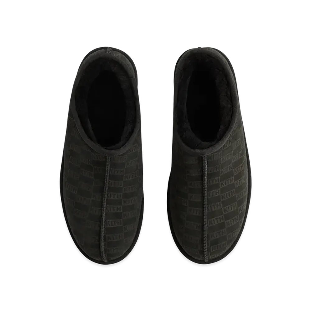 Kith Monogram Shearling Slippers "Black"