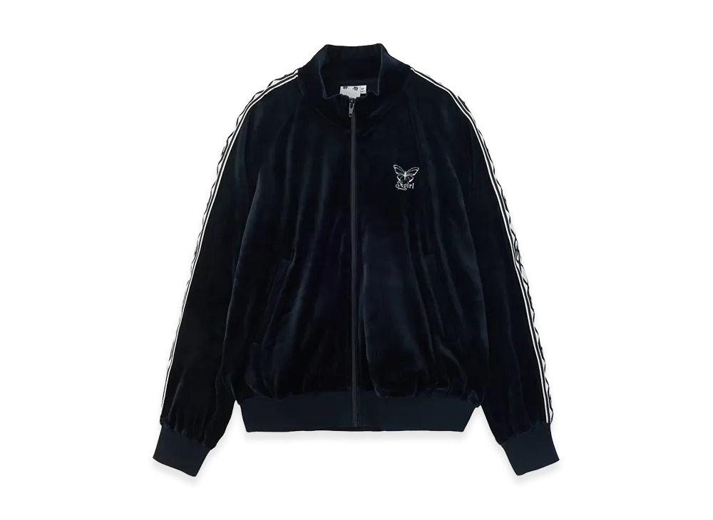 X-Girl Women's Butterfly Velour Track Jacket "Black"