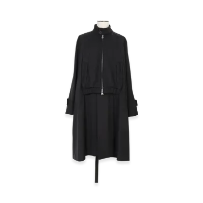 sacai Suiting x Wool Melton Coat "Charcoal Gray"