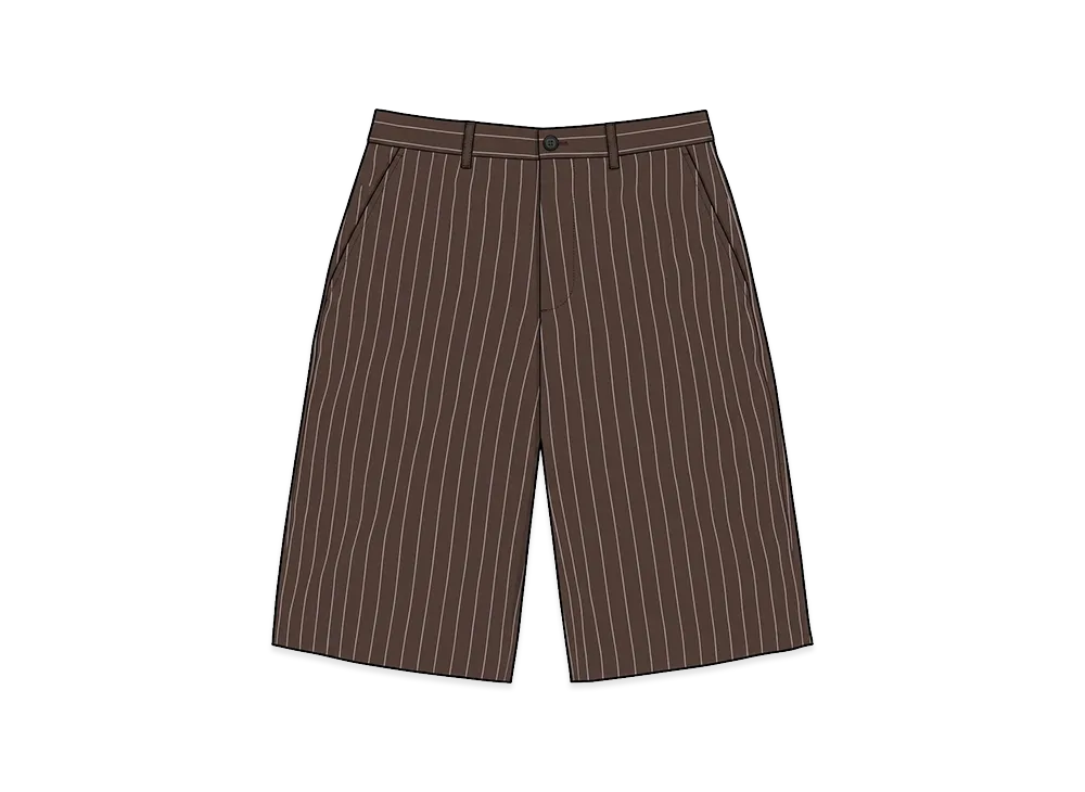 Supreme Pinstripe Wool Trouser Short "Brown"