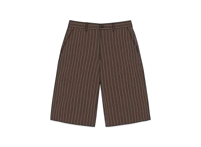 Supreme Pinstripe Wool Trouser Short "Brown"
