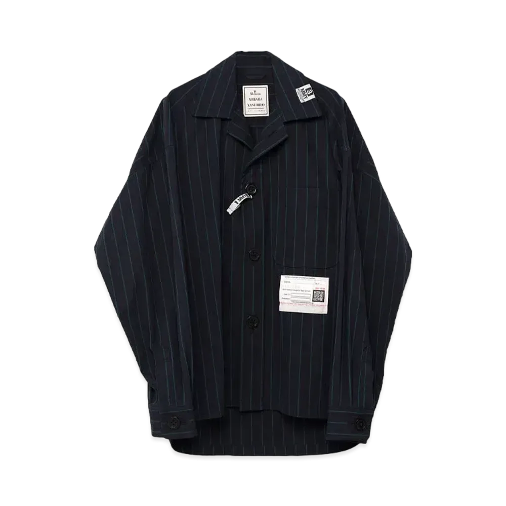 Maison MIHARA YASUHIRO Amateur Sewn Like Strip Shirt "Black"