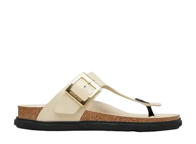 BIRKENSTOCK Women's Gizeh Droplet Buckle "High-Shine Ecru"