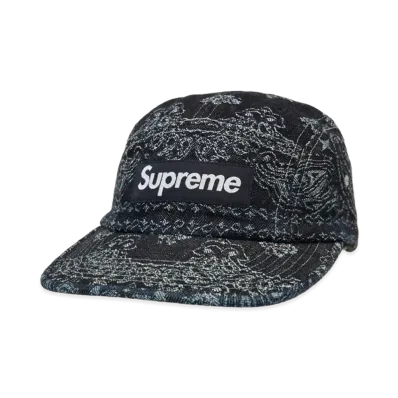 Supreme Bandana Jacquard Denim Camp Cap "Indigo" (25SS)